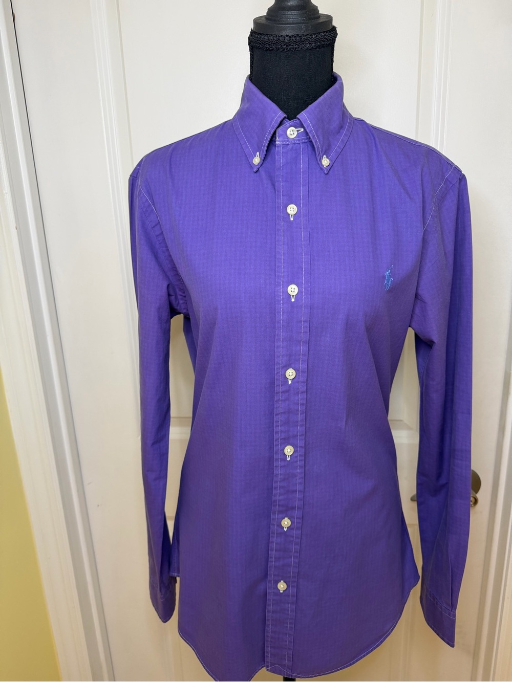 Vintage Ralph Lauren Purple Gingham Button-Down Men's Shirt, size S